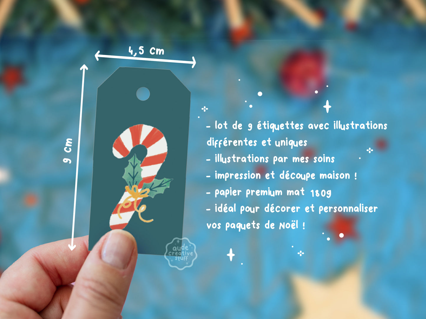 Etiquettes de Noël à accrocher à vos paquets cadeaux