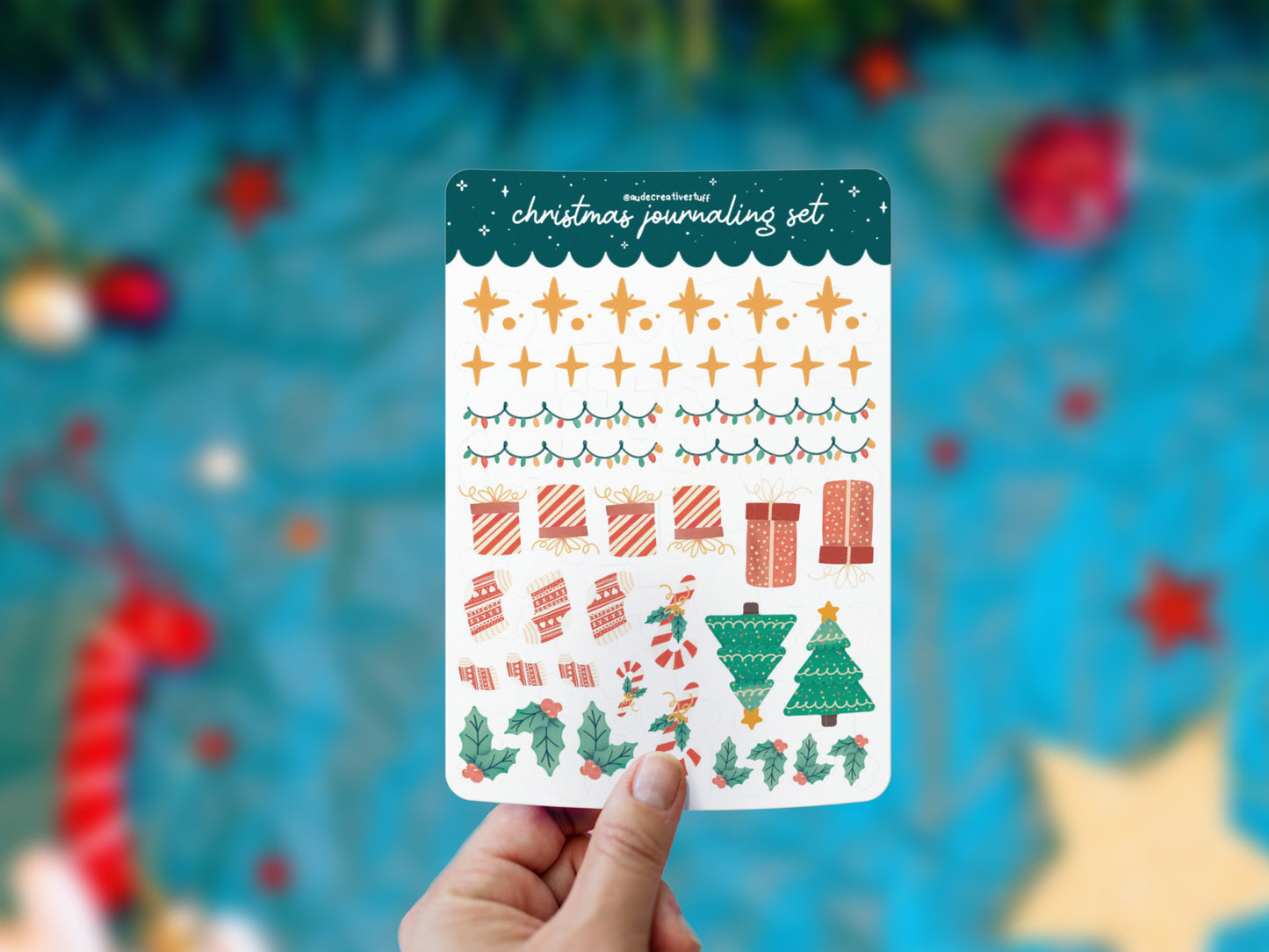 2 Planches Stickers Mignons pour Bullet Journal Thème Noël, Kit de Journaling