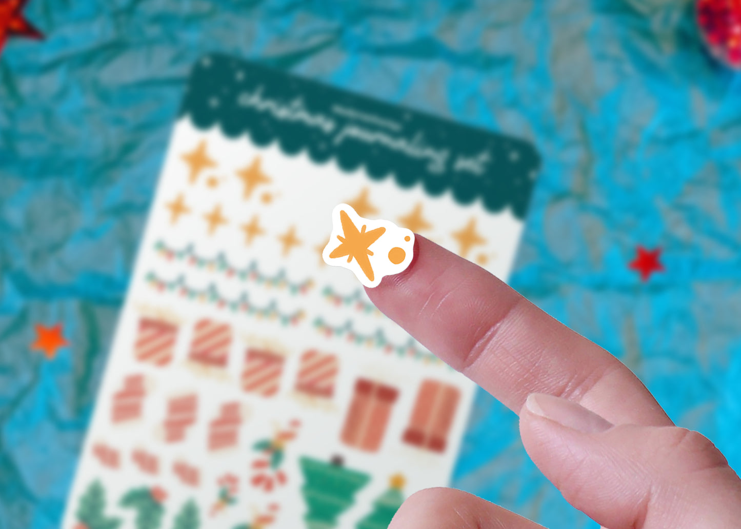 2 Planches Stickers Mignons pour Bullet Journal Thème Noël, Kit de Journaling