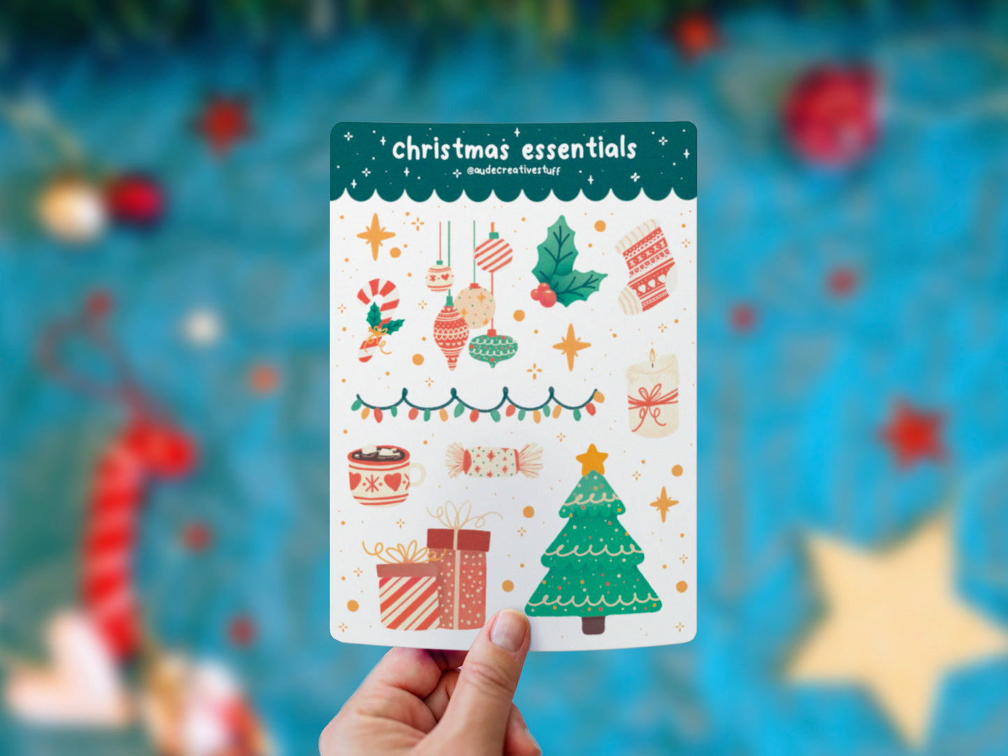 2 Planches Stickers Mignons pour Bullet Journal Thème Noël, Kit de Journaling
