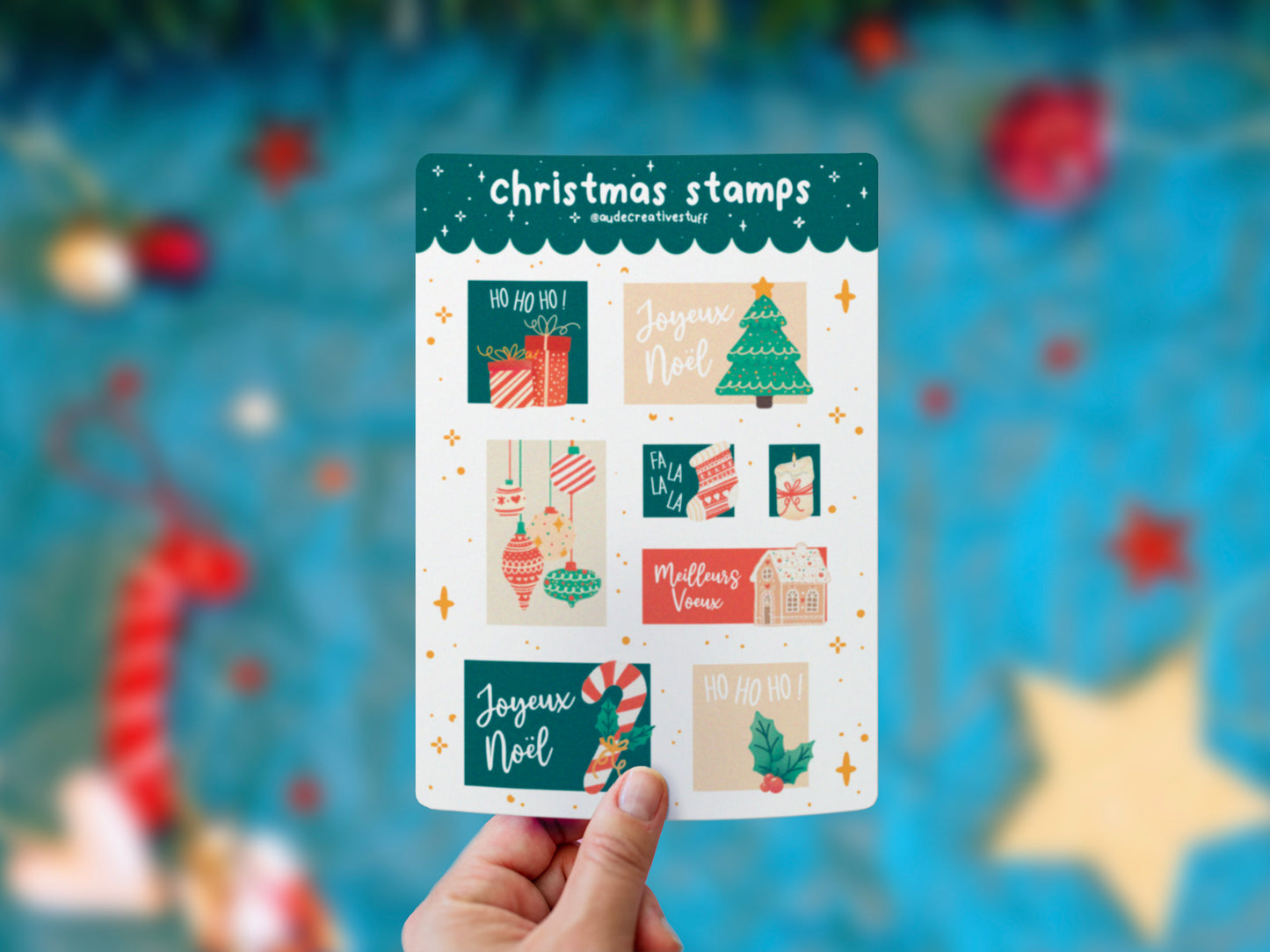 2 Planches Stickers Mignons pour Bullet Journal Thème Noël, Kit de Journaling