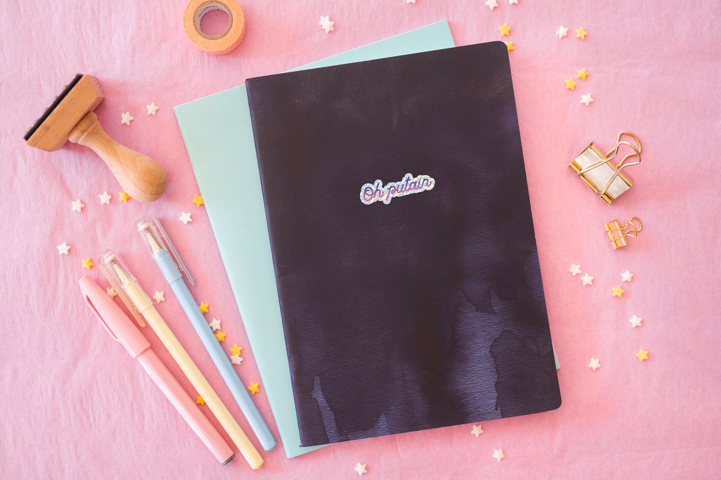 Sticker Citation Rigolote "Oh Putain" Holographique