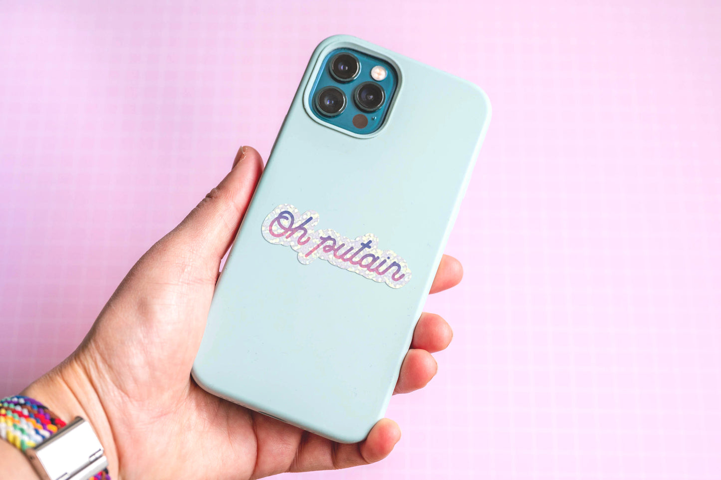 Sticker Citation Rigolote "Oh Putain" Holographique
