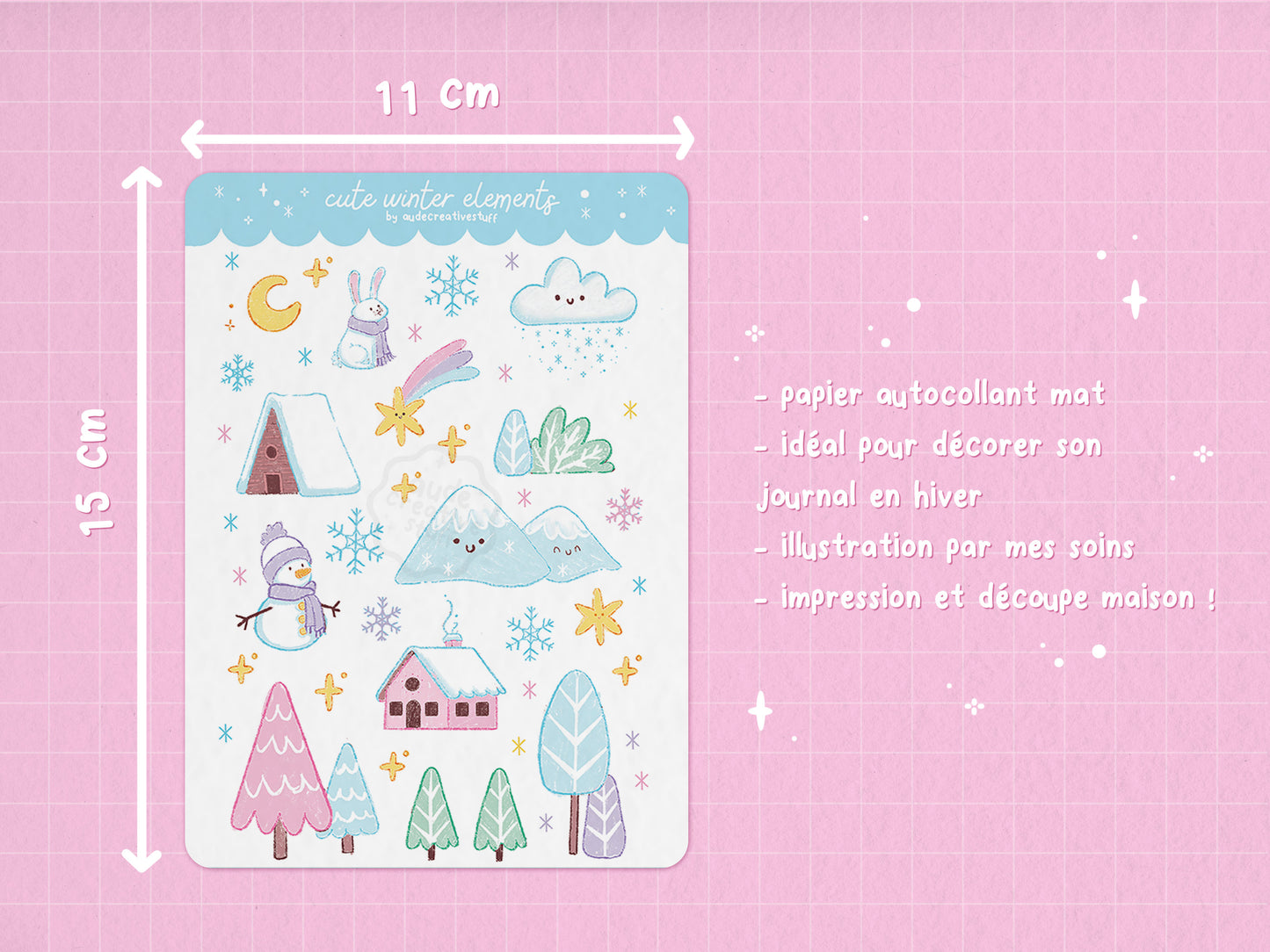 Stickers Journaling Thème Hiver Mignon
