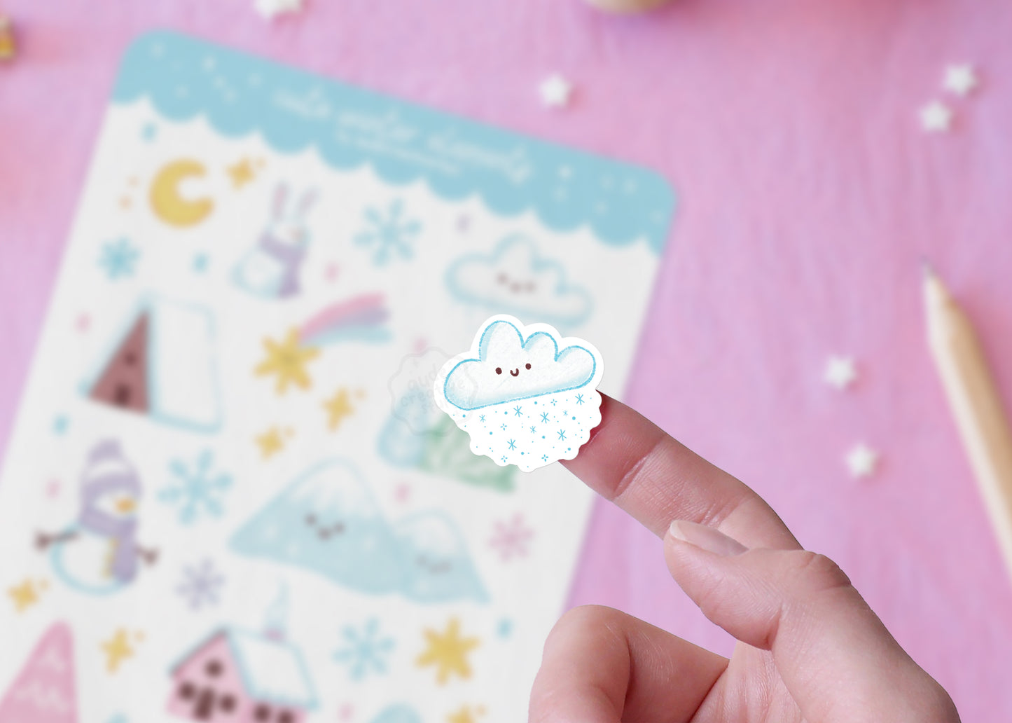 Stickers Journaling Thème Hiver Mignon
