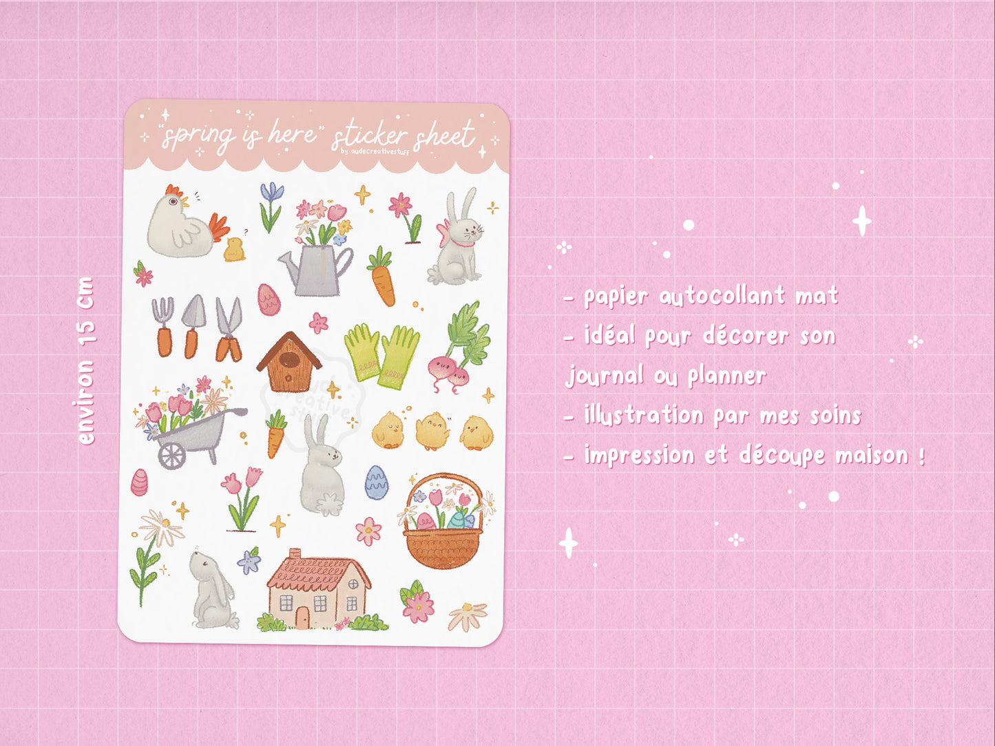 Stickers Journaling Thème Printanier "Jardin Mignon"
