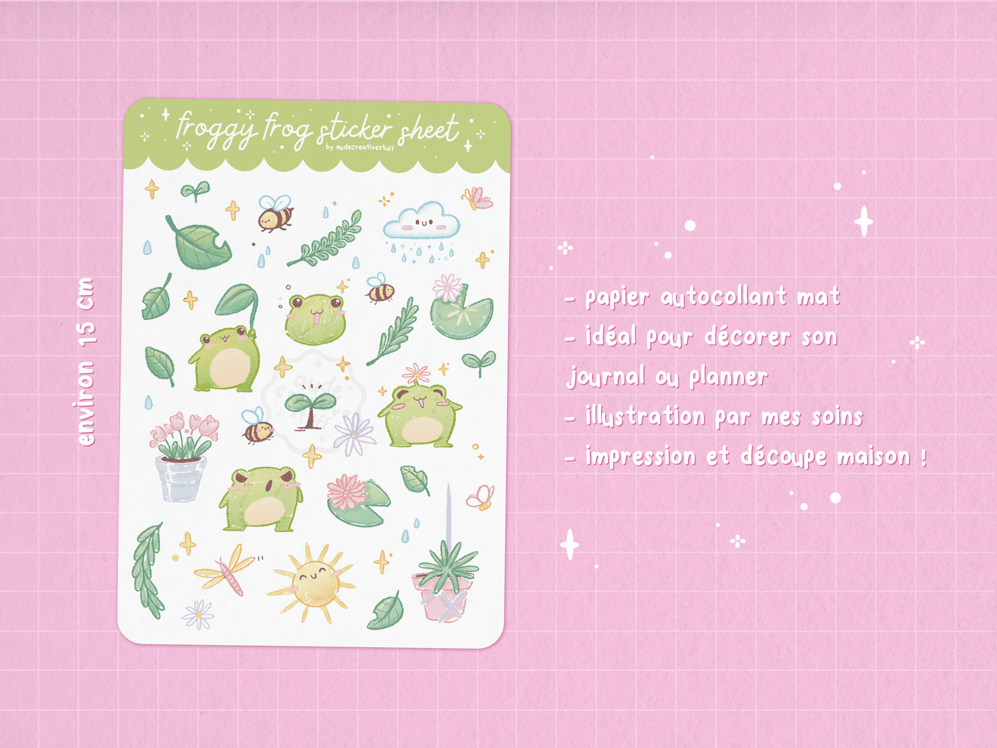 Stickers Journaling Thème Printemps Grenouilles