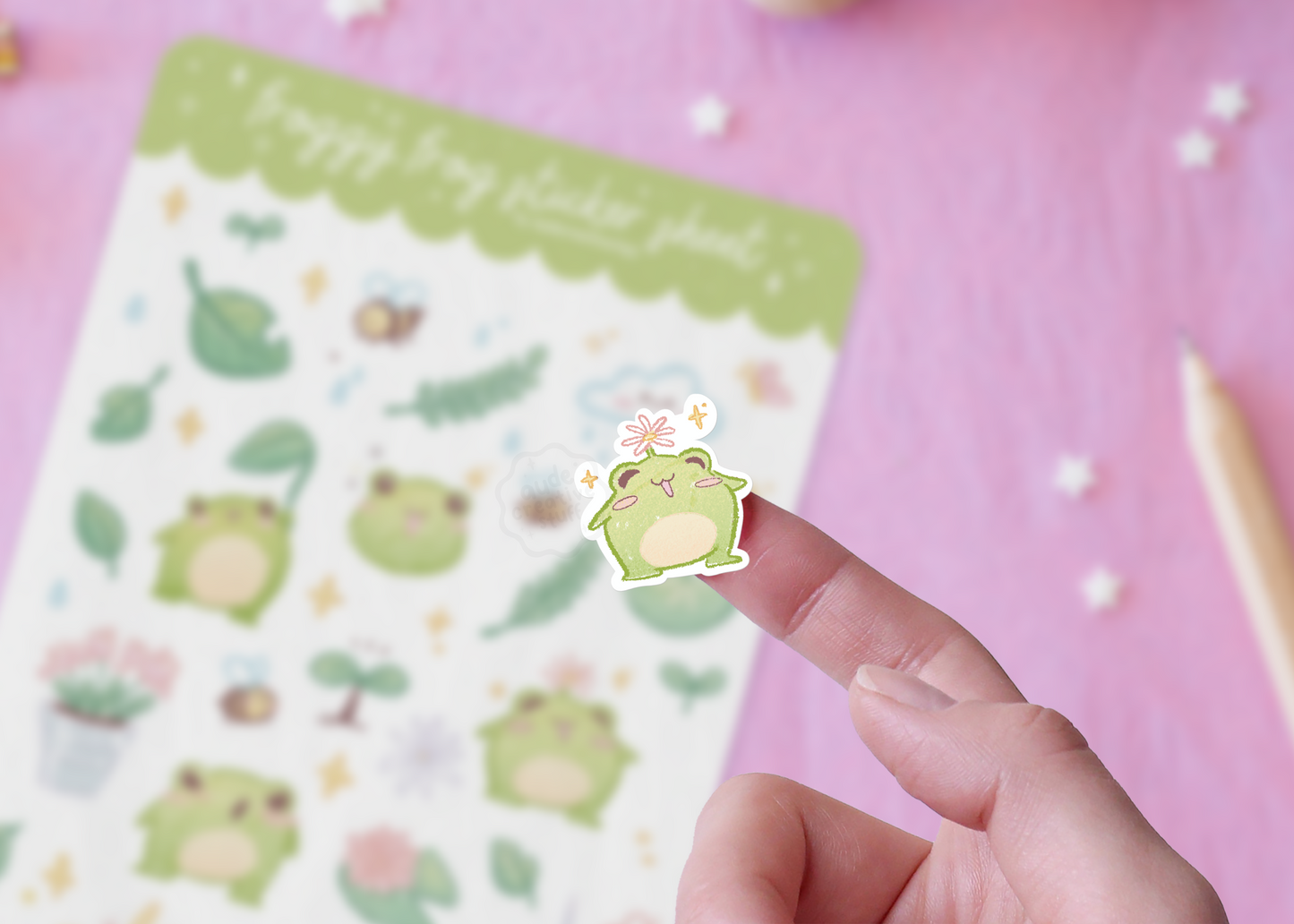 Stickers Journaling Thème Printemps Grenouilles
