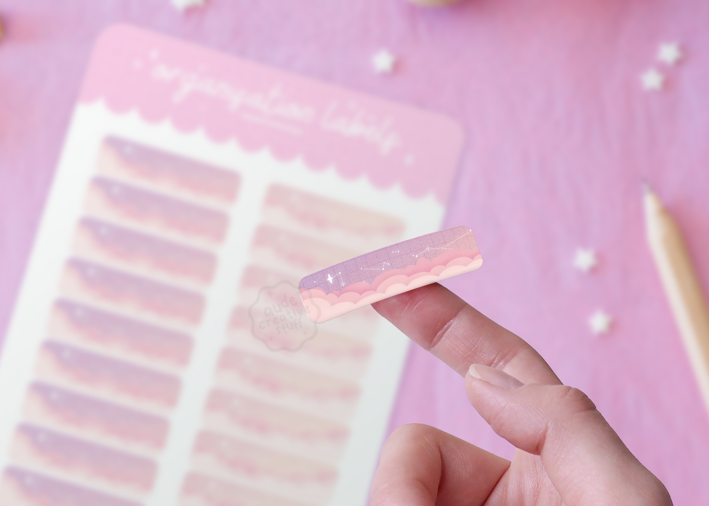 Étiquettes Autocollantes Mignonnes Thème "Dreamy Clouds" pour Classeurs et Dossiers