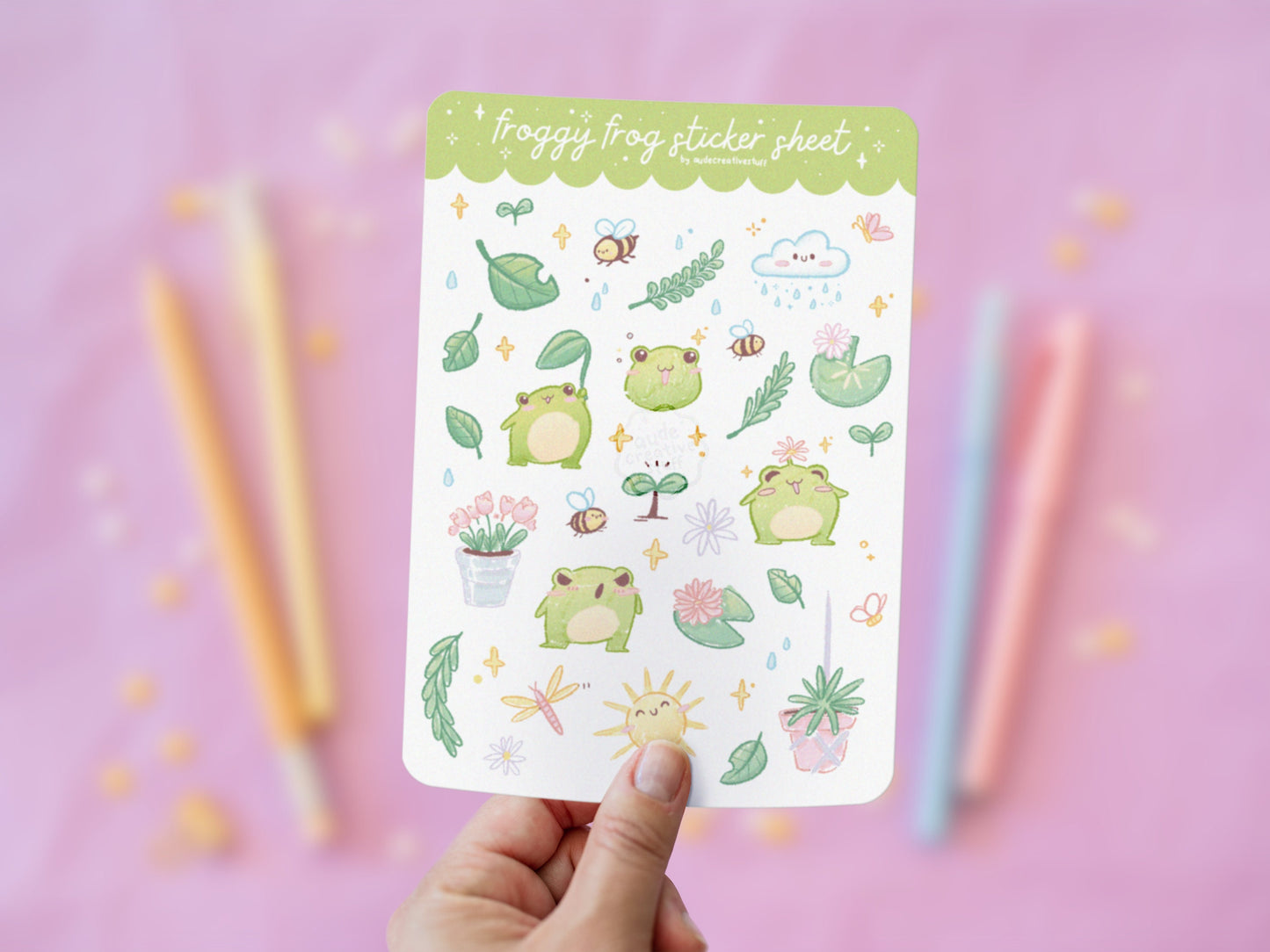 Stickers Journaling Thème Printemps Grenouilles