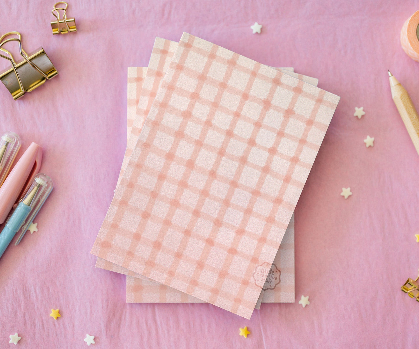 Bloc-Notes Mignon Motif Vichy de 25 feuilles au format A6