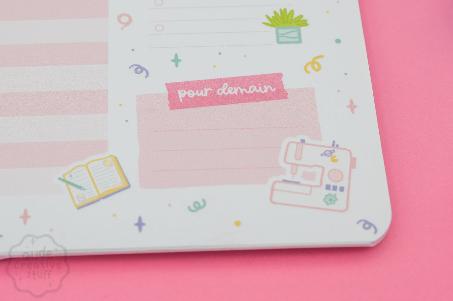 Planner Journalier Thème Activités Créatives, 25 feuilles, format A5