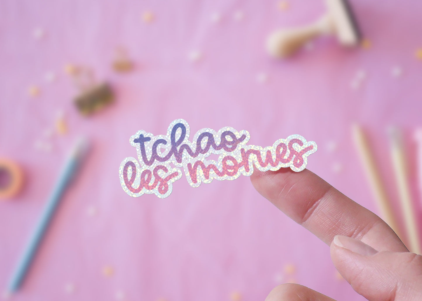 Sticker Citation Rigolote "Tchao les Morues" Holographique