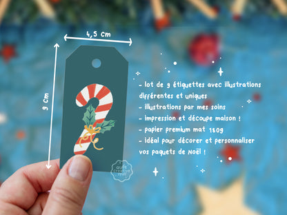 Etiquettes de Noël à accrocher à vos paquets cadeaux