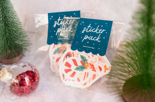 Lot 7 Stickers Mignons de Noël