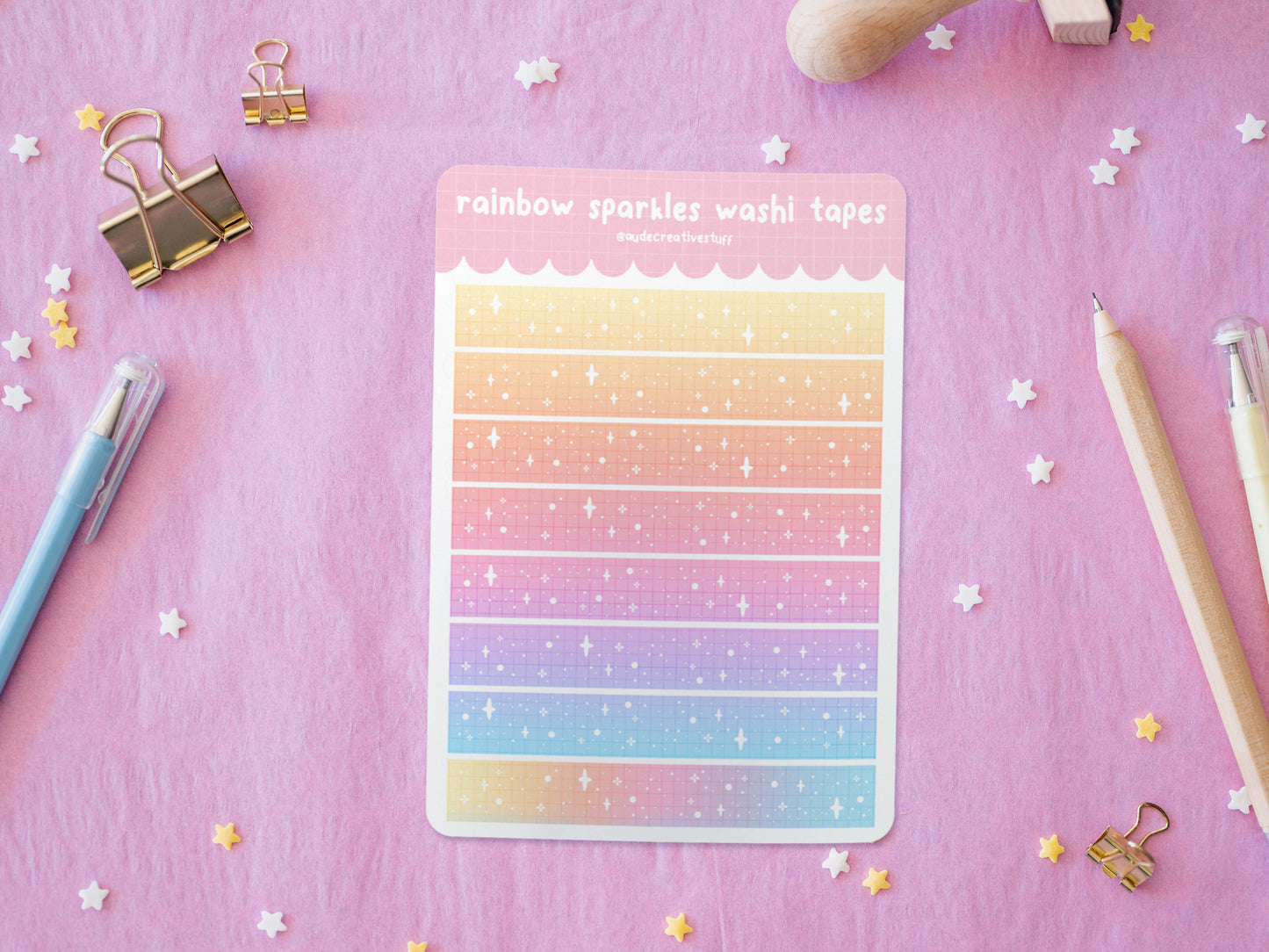 Stickers Journaling Thème Arc-en-Ciel Etoilé