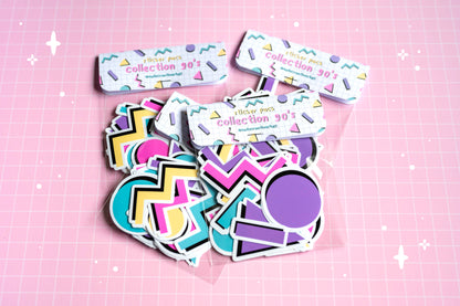 Lot de 16 Stickers Rigolos Thème Années 90