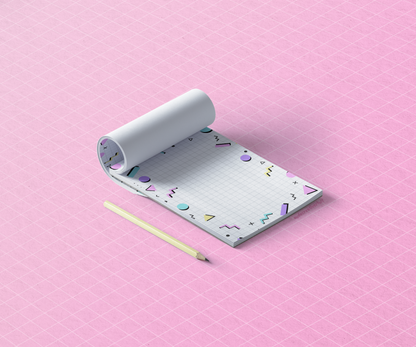 Bloc-Notes Mignon et Fun Thème 90's de 25 feuilles au format A6