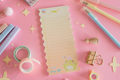 Bloc-notes To-do List Grenouille en forme de vague