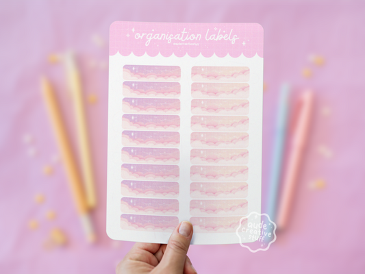 Étiquettes Autocollantes Mignonnes Thème "Dreamy Clouds" pour Classeurs et Dossiers