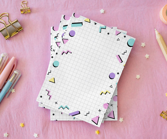 Bloc-Notes Mignon et Fun Thème 90's de 25 feuilles au format A6
