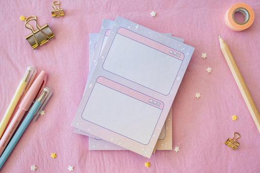 Joli Bloc-Notes "Retro Dream Sky" de 25 feuilles au format A6