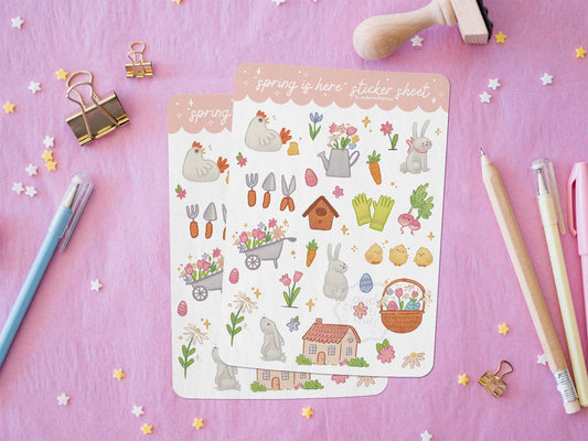 Stickers Journaling Thème Printanier "Jardin Mignon"