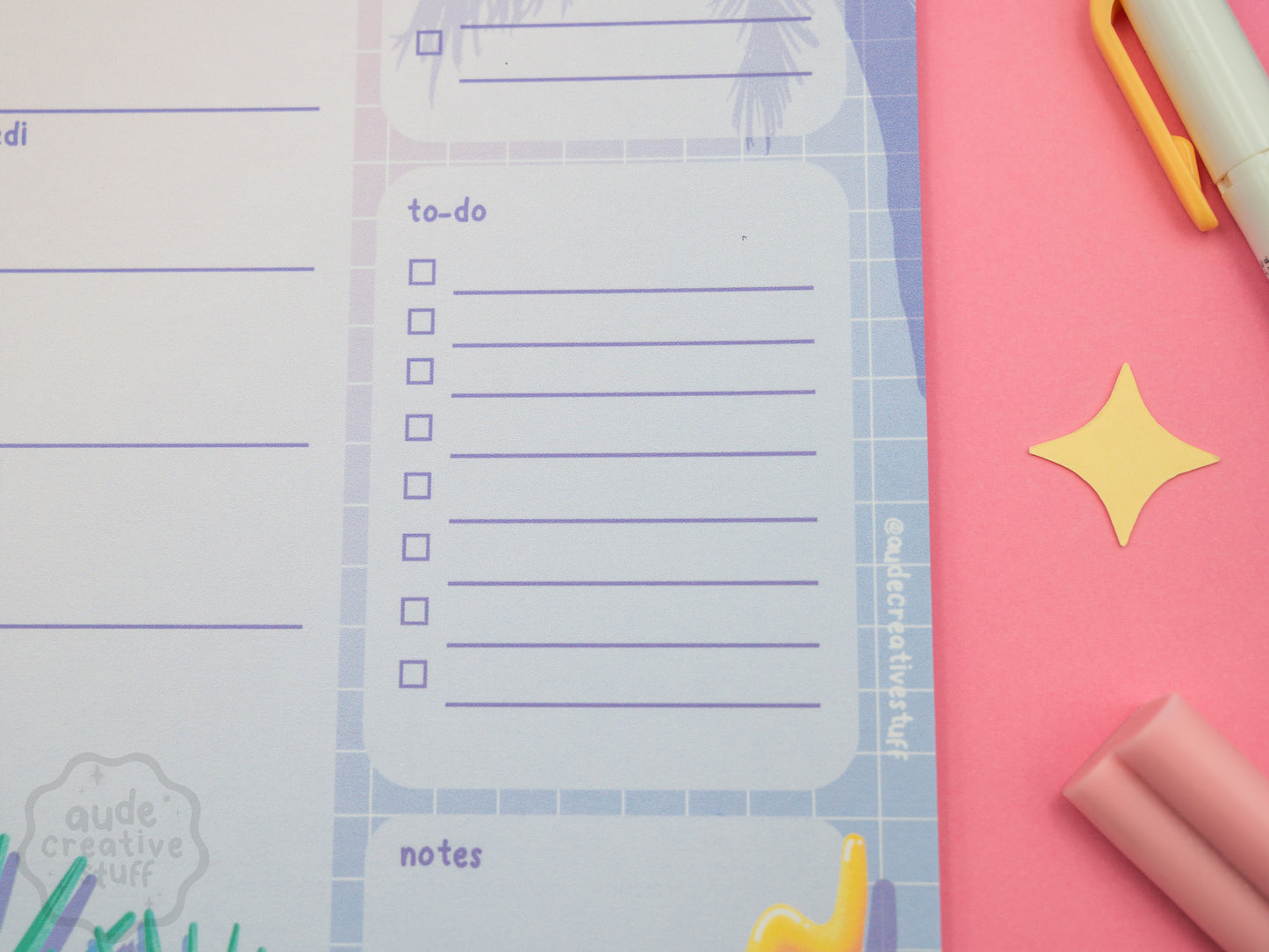 Planner Hebdomadaire 90s Pool Side, Format 21x15 cm, 25 feuilles