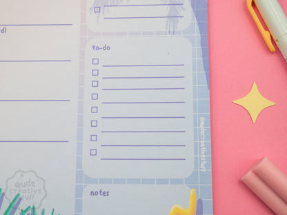 Planner Hebdomadaire 90s Pool Side, Format 21x15 cm, 25 feuilles