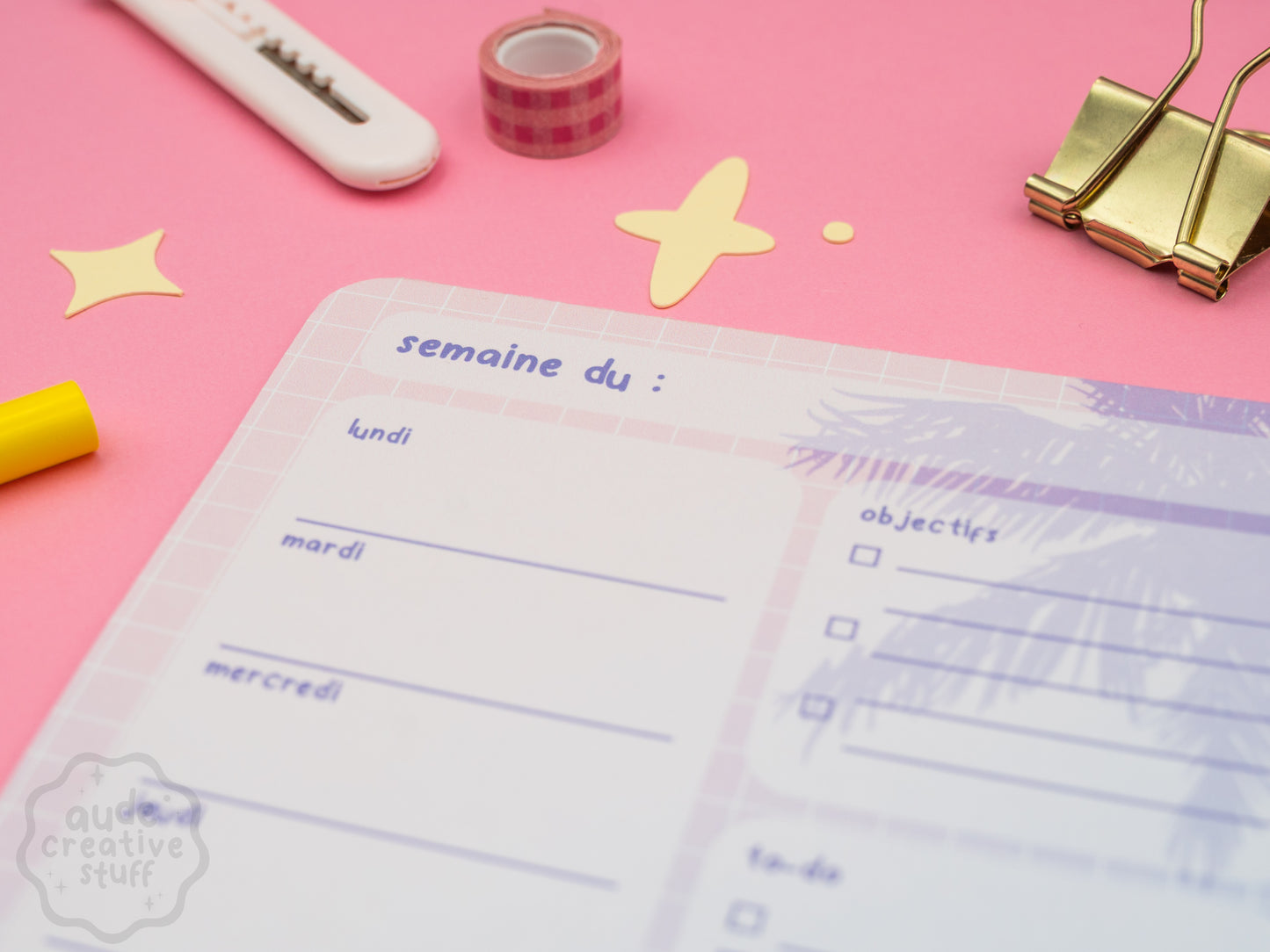Planner Hebdomadaire 90s Pool Side, Format 21x15 cm, 25 feuilles