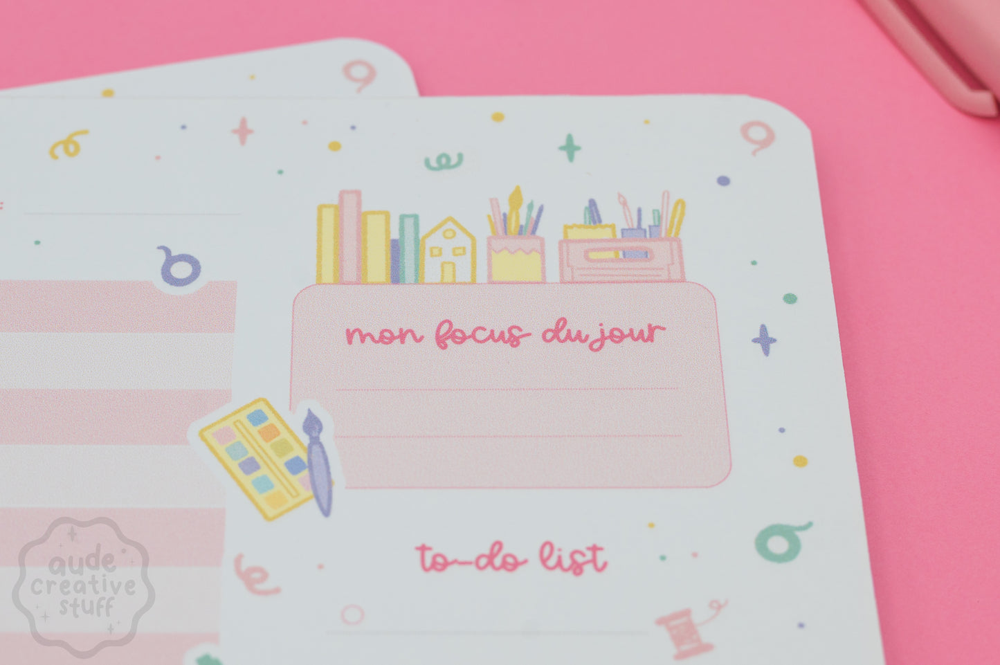Planner Journalier Thème Activités Créatives, 25 feuilles, format A5