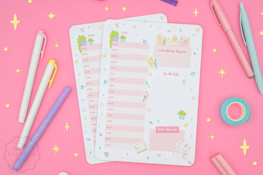 Planner Journalier Thème Activités Créatives, 25 feuilles, format A5