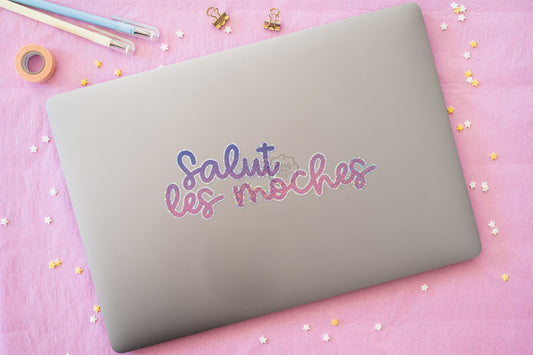 Sticker Citation Rigolote "Salut les Moches" Holographique XXL