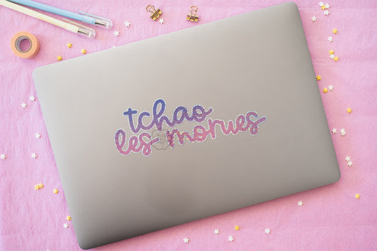 Sticker Citation Rigolote "Tchao Les Morues" Holographique XXL